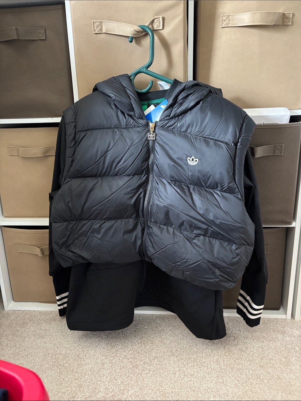 Ladies  crop Black Puffer Jacket with Hood - adidas